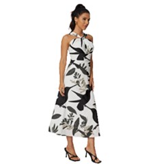 Sleeveless Cross Front Cocktail Midi Chiffon Dress 