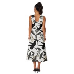Sleeveless Cross Front Cocktail Midi Chiffon Dress 