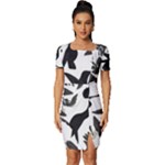 Blackbirds Fitted Knot Split End Bodycon Dress