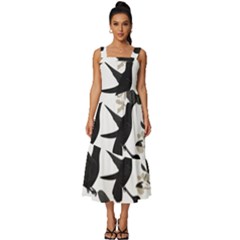 Square Neckline Tiered Midi Dress 