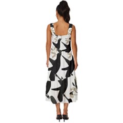 Square Neckline Tiered Midi Dress 
