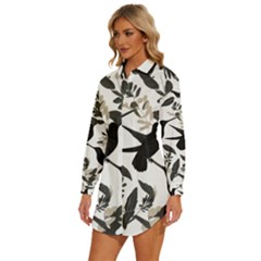 Womens Long Sleeve Shirt Dress 