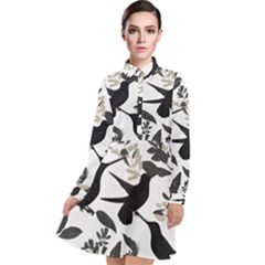 Long Sleeve Chiffon Shirt Dress 