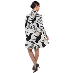 Long Sleeve Chiffon Shirt Dress 