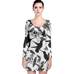 Long Sleeve Velvet Bodycon Dress 