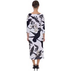 Quarter Sleeve Midi Bodycon Dress 