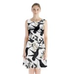 Blackbirds Sleeveless Waist Tie Chiffon Dress
