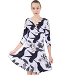 Blackbirds Quarter Sleeve Front Wrap Dress