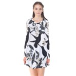 Blackbirds Long Sleeve V-neck Flare Dress