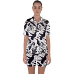Blackbirds Satin Short Sleeve Pajamas Set
