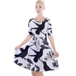 Blackbirds Quarter Sleeve A-Line Dress