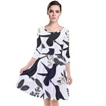 Blackbirds Quarter Sleeve Waist Band Dress