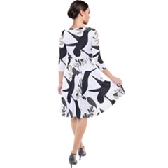 Quarter Sleeve Waist Band Dress 
