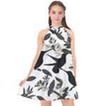 Blackbirds Halter Neckline Chiffon Dress 