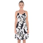 Blackbirds Ruffle Detail Chiffon Dress