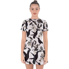 Drop Hem Mini Chiffon Dress 