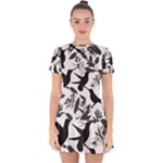 Blackbirds Drop Hem Mini Chiffon Dress