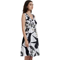 Sleeveless V-Neck Skater Dress with Pockets 