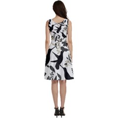 Sleeveless V-Neck Skater Dress with Pockets 