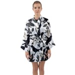 Blackbirds Long Sleeve Satin Kimono