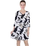 Blackbirds Quarter Sleeve Ruffle Waist Dress