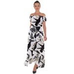 Blackbirds Off Shoulder Open Front Chiffon Dress