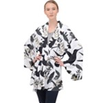 Blackbirds Long Sleeve Velvet Kimono 