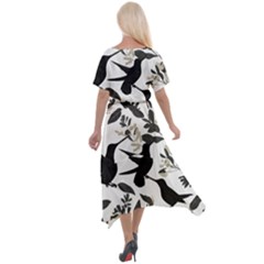 Cross Front Sharkbite Hem Maxi Dress 