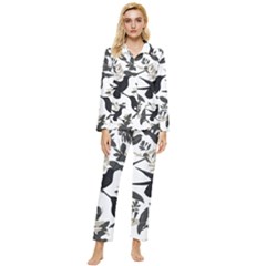 Womens  Long Sleeve Velvet Pocket Pajamas Set 
