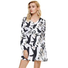 Tiered Long Sleeve Mini Dress 