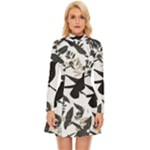 Blackbirds Long Sleeve Velour Longline Dress
