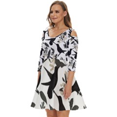 Shoulder Cut Out Zip Up Dress 
