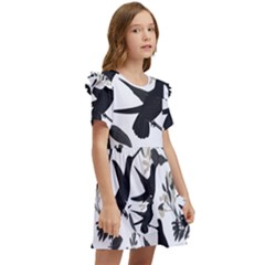 Kids  Frilly Sleeves Pocket Dress 
