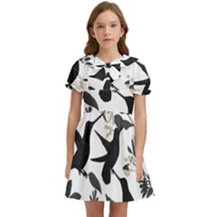 Kids  Bow Tie Puff Sleeve Dress 
