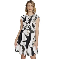 Cap Sleeve High Waist Dress 