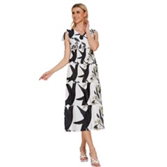 V-Neck Drawstring Shoulder Sleeveless Maxi Dress 