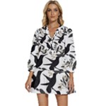 Blackbirds V-Neck Placket Mini Dress