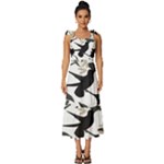 Blackbirds Tie-Strap Tiered Midi Chiffon Dress