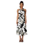 Blackbirds Sleeveless Cross Front Cocktail Midi Chiffon Dress