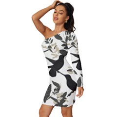 Long Sleeve One Shoulder Mini Dress 