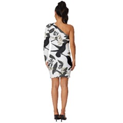 Long Sleeve One Shoulder Mini Dress 