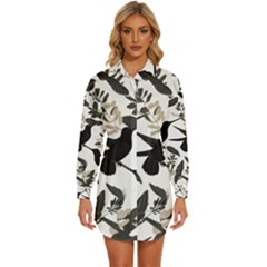 Womens Long Sleeve Shirt Dress 