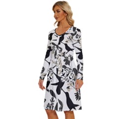 Long Sleeve Dress With Pocket 