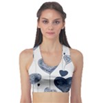 Blue Hearts Fitness Sports Bra
