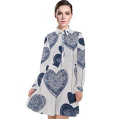 Long Sleeve Chiffon Shirt Dress 