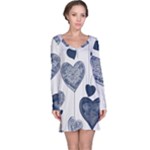 Blue Hearts Long Sleeve Nightdress