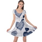Blue Hearts Cap Sleeve Dress