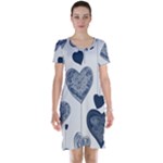 Blue Hearts Short Sleeve Nightdress