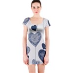 Blue Hearts Short Sleeve Bodycon Dress