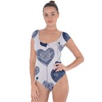 Blue Hearts Short Sleeve Leotard 